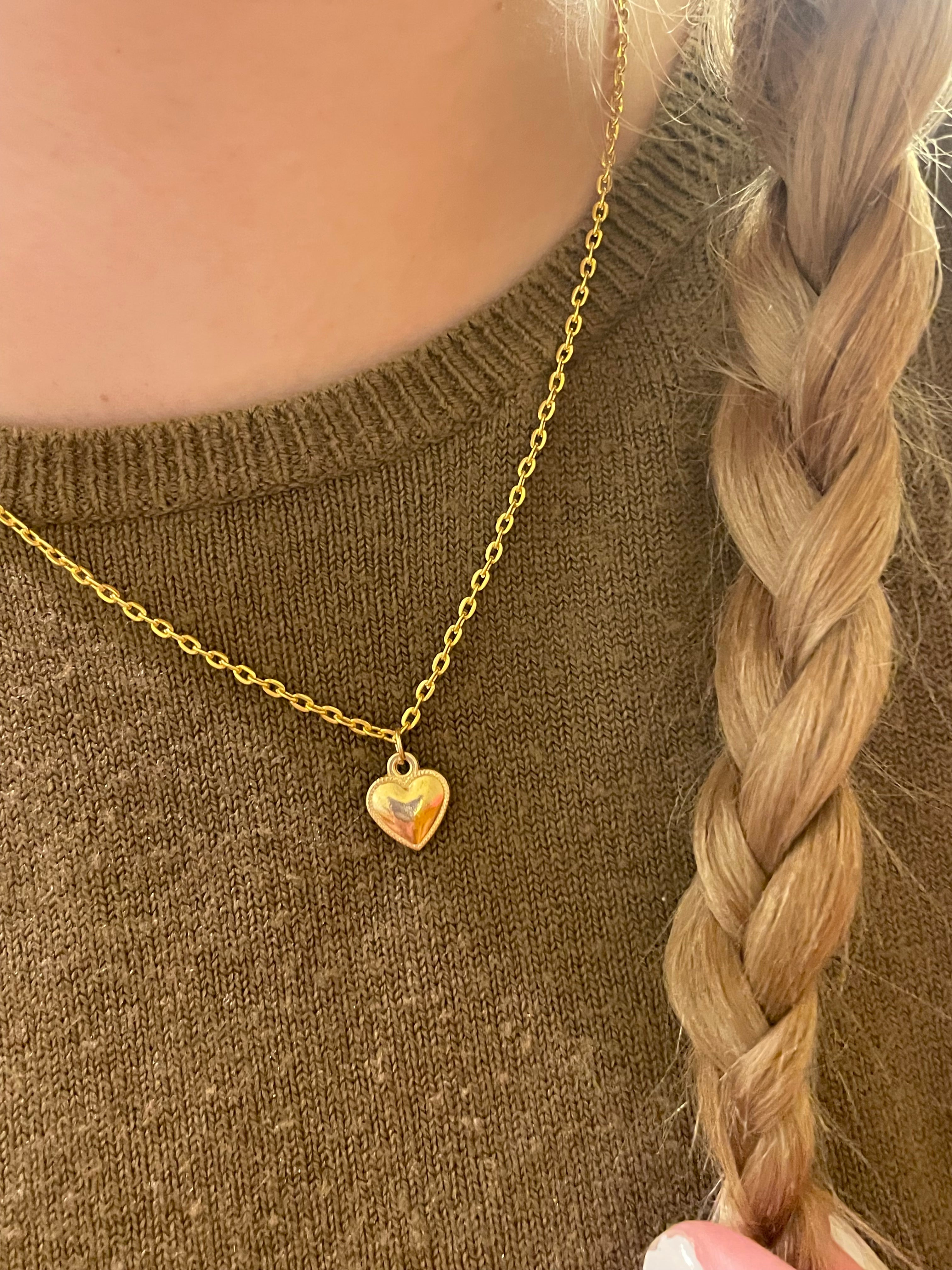 Handmade Gold Heart Necklace