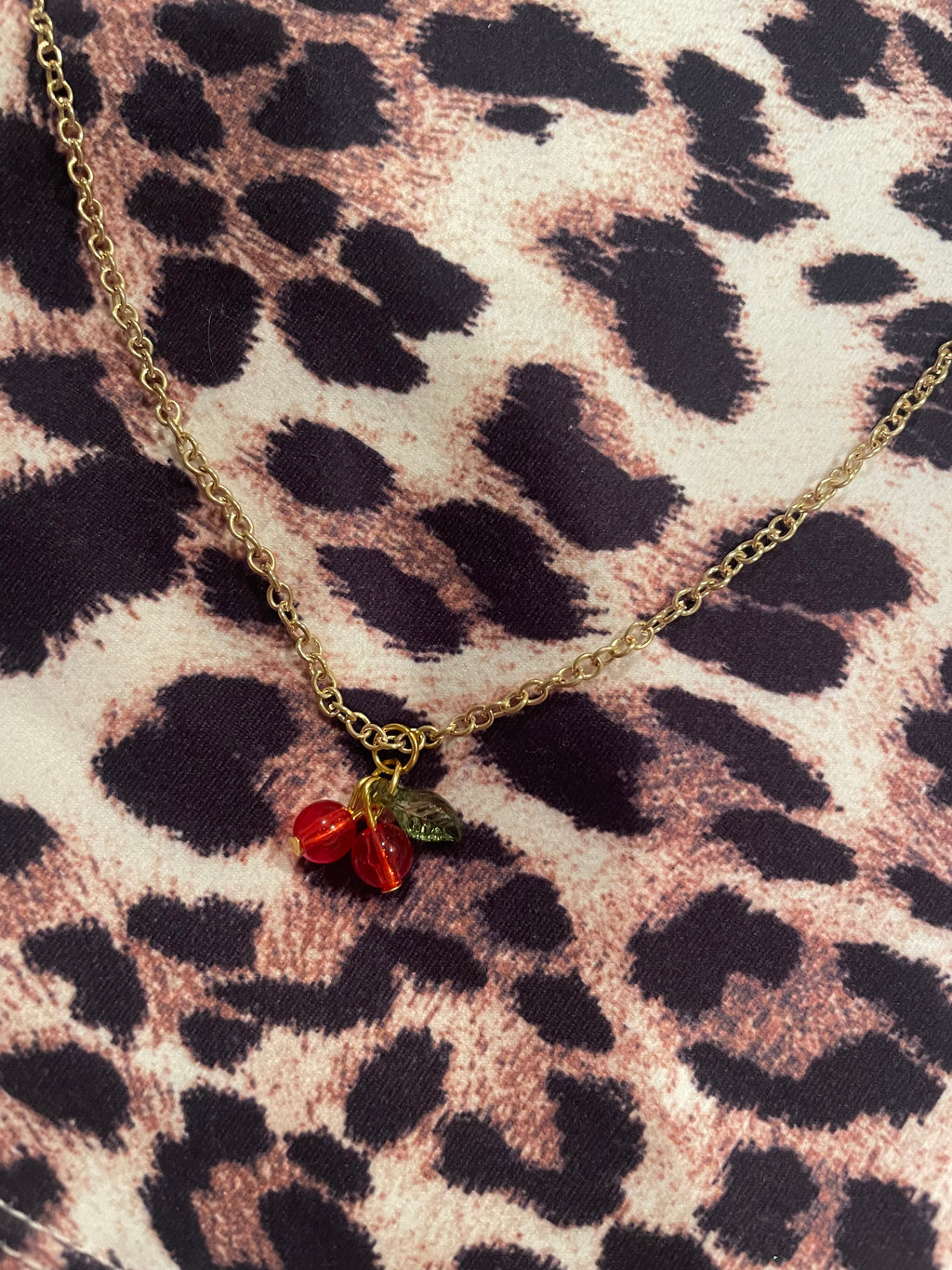 Handmade Red Beaded Bracelets & Cherry Necklace