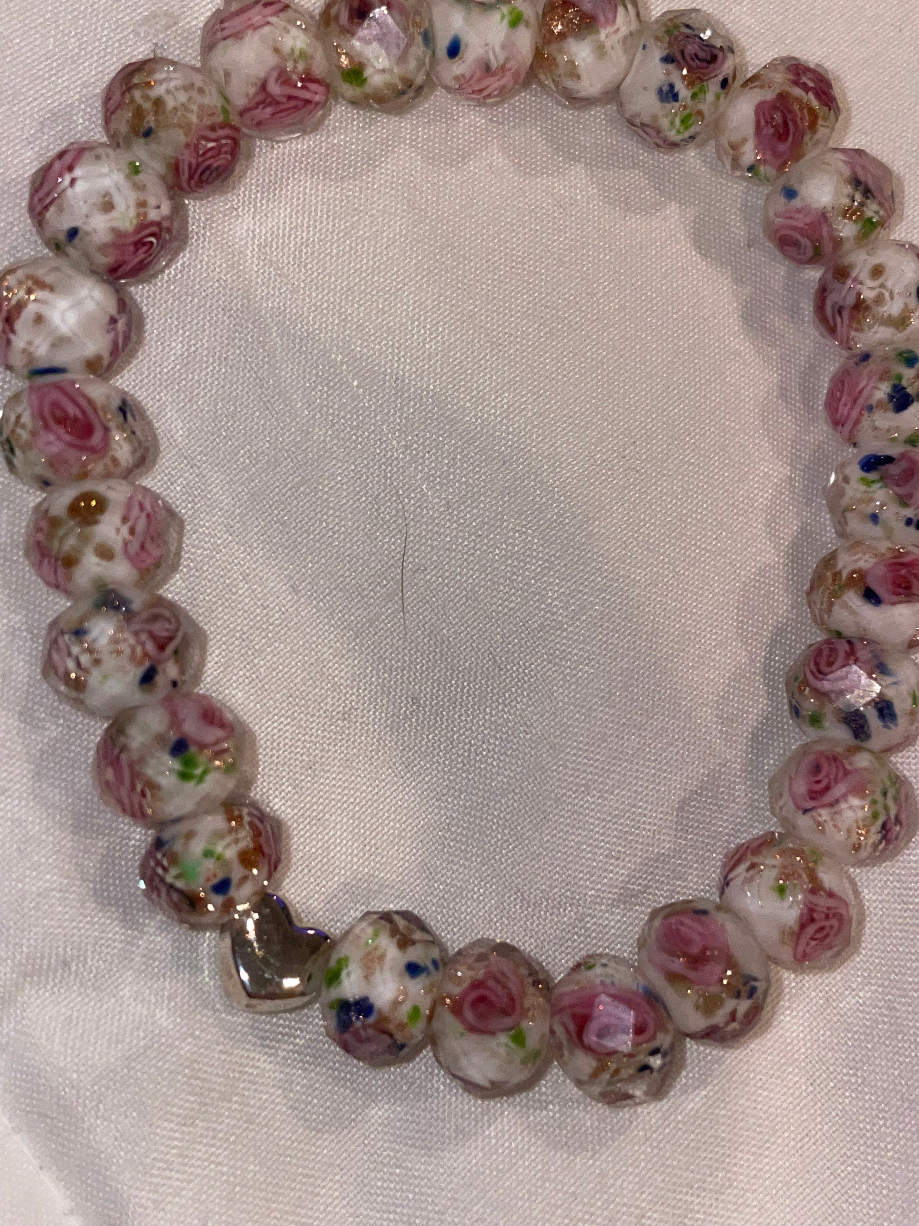 Handmade Pink Beaded Bracelet