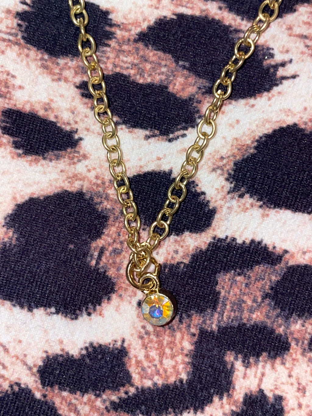 Handmade Gold Rhinestone Necklace