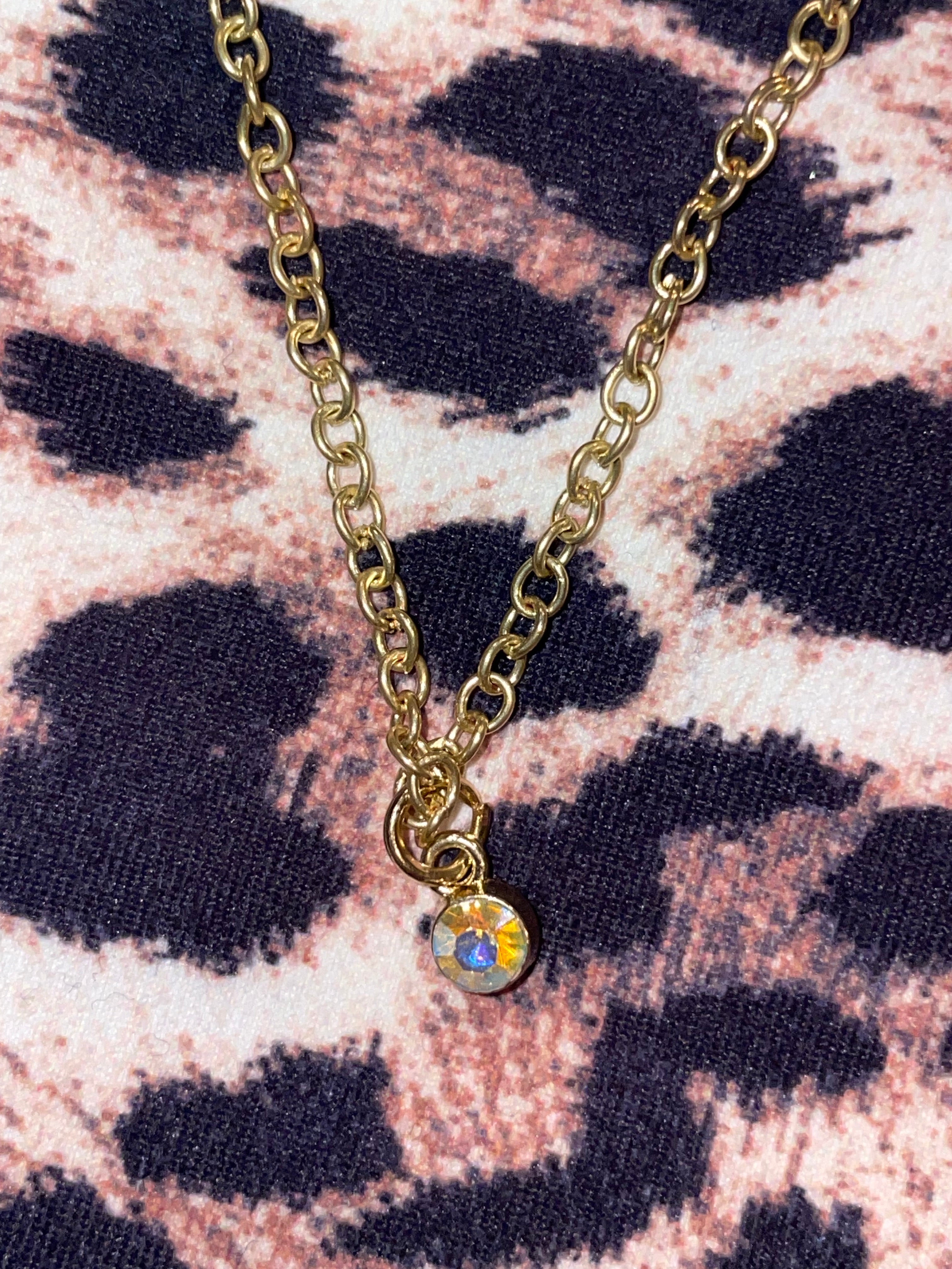 Handmade Gold Rhinestone Necklace