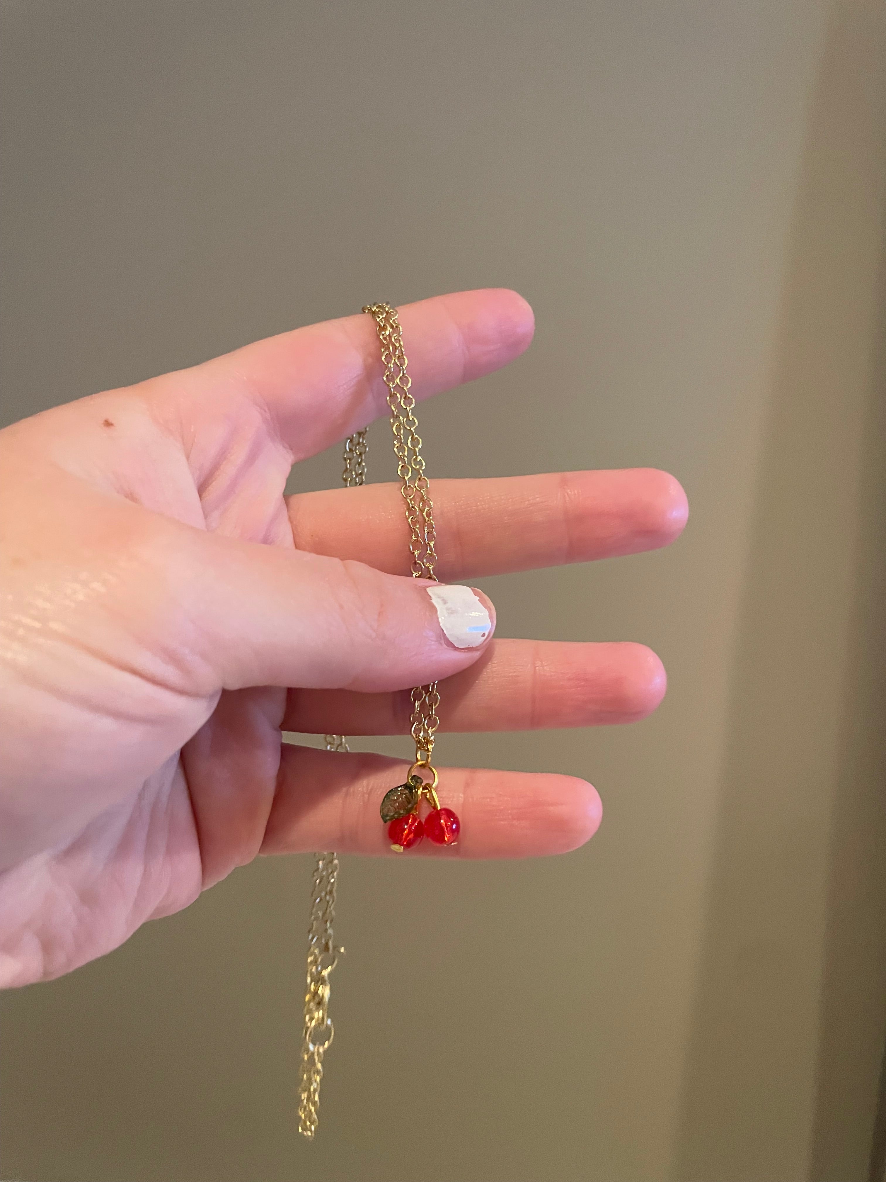 Handmade Cherry Necklace