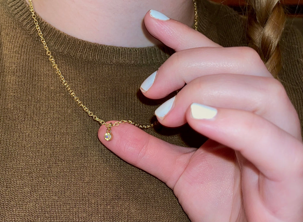 Handmade Gold Rhinestone Necklace