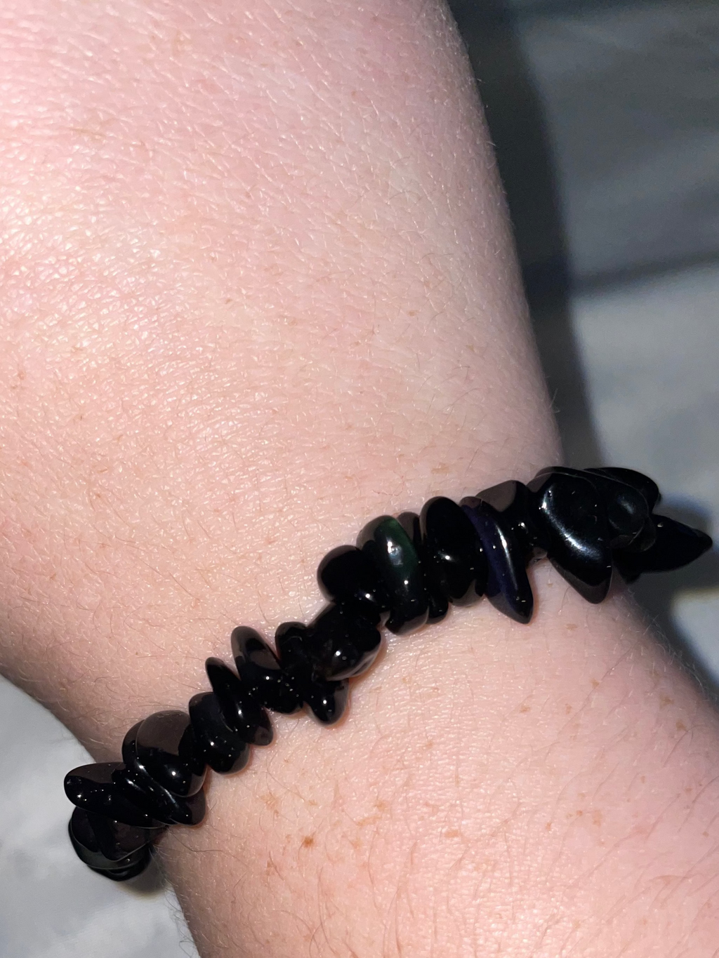 Handmade Black Obsidian Beaded Bracelet