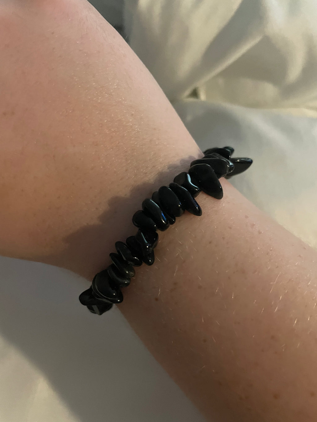 Handmade Black Obsidian Beaded Bracelet