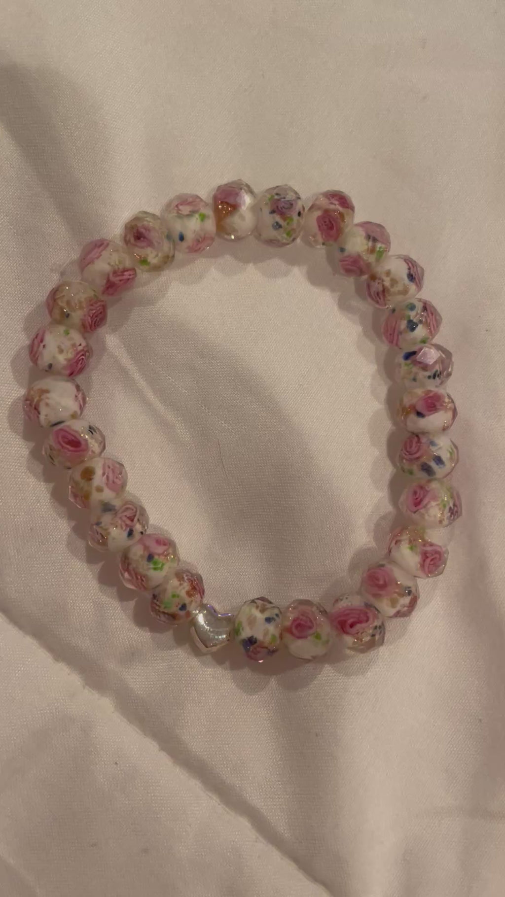 Handmade Pink Beaded Bracelet