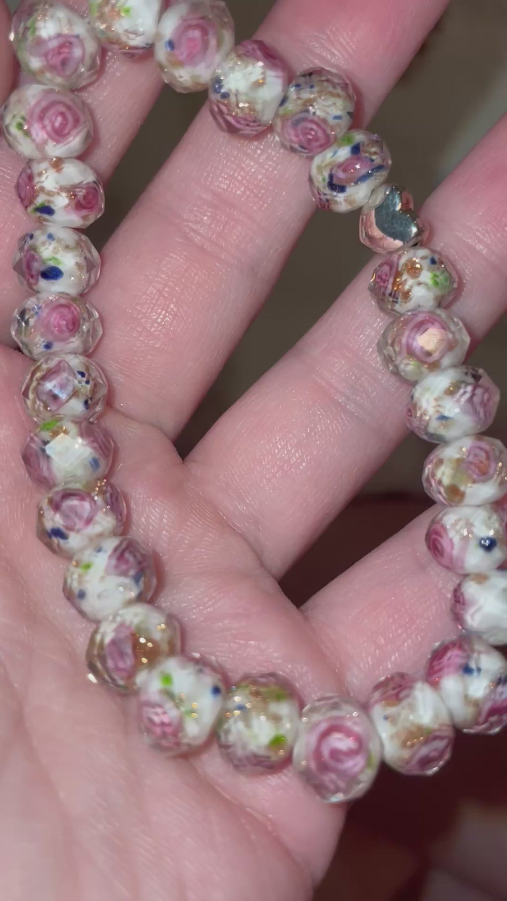 Handmade Pink Beaded Bracelet