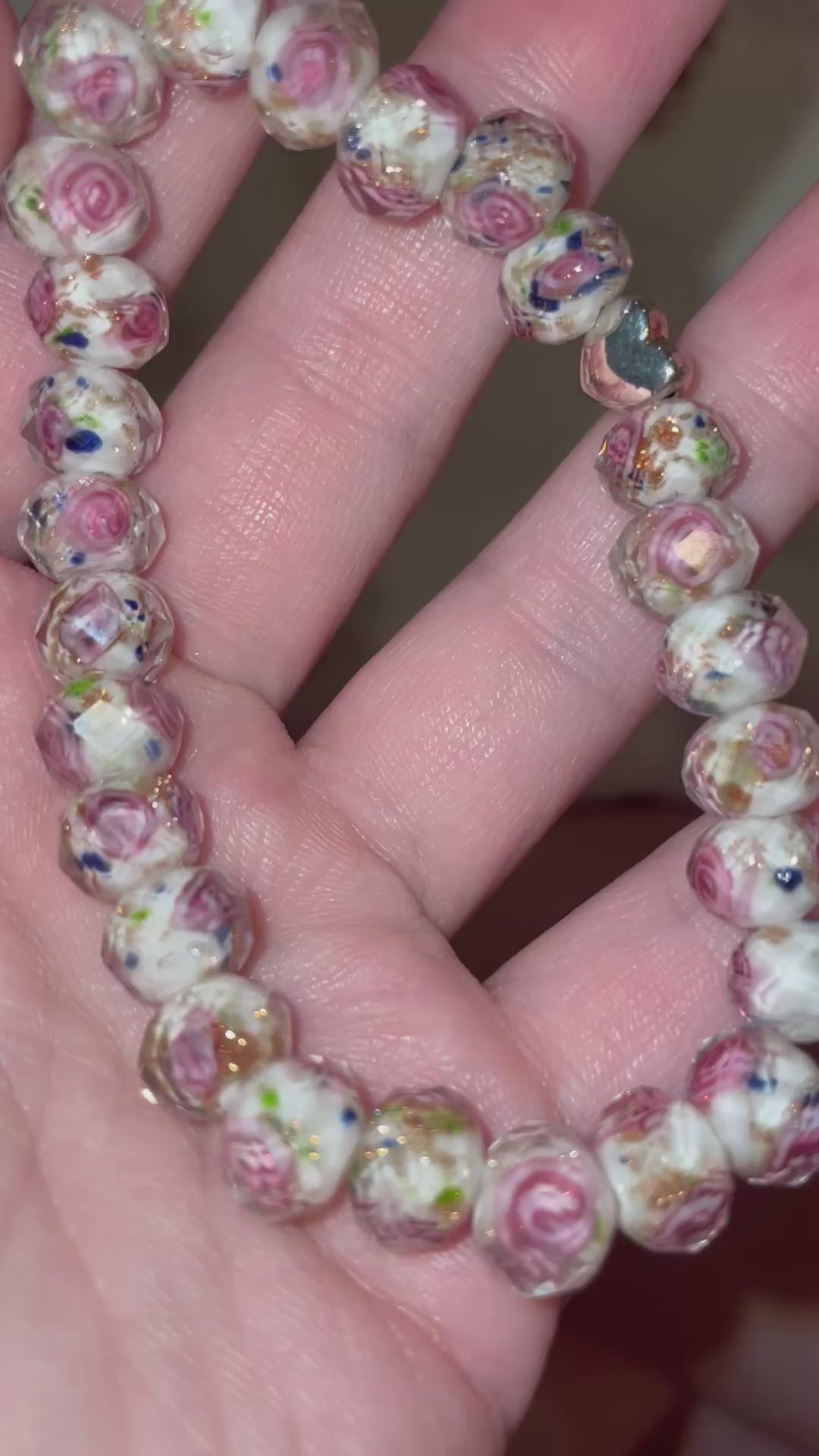 Handmade Pink Beaded Bracelet